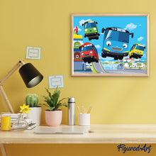 Cargar imagen en el visor de la galería, Pintar Por Números - Buses Coloridos - Figuredart - Infantil Películas
