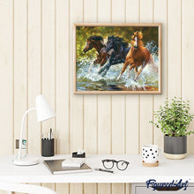 Cargar imagen en el visor de la galería, Pintar Por Números - Tres Caballos A Galope - Figuredart - Animales Caballos