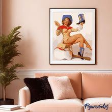 Cargar imagen en el visor de la galería, Pin-up vintage con botas azules