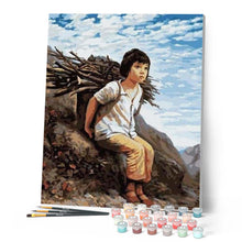 Cargar imagen en el visor de la galería, Pintar Por Números - Niña Recogiendo Leña - Figuredart - Retrato