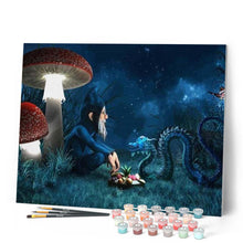 Cargar imagen en el visor de la galería, Pintar Por Números - Los Ancianos Y El Dragón - Figuredart - Dragones Infantil Películas