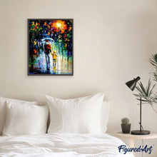 Cargar imagen en el visor de la galería, Pintar Por Números - Padre E Hijo Lluvia - Figuredart - Ciudades Romanticismo