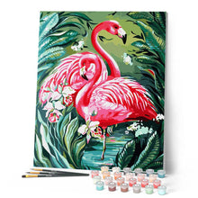 Cargar imagen en el visor de la galería, Adorables flamencos rosas y vegetación