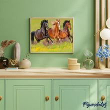 Cargar imagen en el visor de la galería, Pintar Por Números - Tres Caballos Galopan - Figuredart - Animales Caballos Novedades