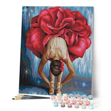 Cargar imagen en el visor de la galería, Pintar Por Números - Bailarina En Forma De Flor - Figuredart - Baile Flores Novedades
