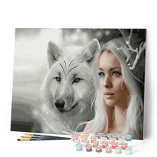 Cargar imagen en el visor de la galería, Pintar Por Números - Lobo Y La Belleza - Figuredart - Animales Lobos Novedades