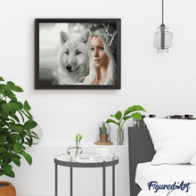 Cargar imagen en el visor de la galería, Pintar Por Números - Lobo Y La Belleza - Figuredart - Animales Lobos Novedades