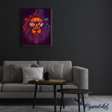 Cargar imagen en el visor de la galería, Pintar Por Números - León Gafas - Figuredart - Animales Leones Novedades