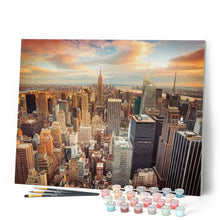 Cargar imagen en el visor de la galería, Pintar Por Números - Puesta Del Sol De Nueva York - Figuredart - Ciudades Novedades