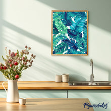 Cargar imagen en el visor de la galería, Pintar Por Números - Hojas Tropicales Verdes - Figuredart - Flores Novedades