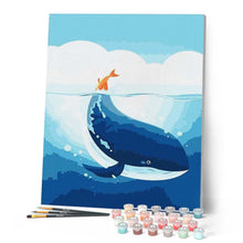 Cargar imagen en el visor de la galería, Pintar Por Números - Ballena Azul - Figuredart - Animales Infantil Principiantes