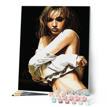Cargar imagen en el visor de la galería, Pintar Por Números - Dispuesta A Desnudarse - Figuredart - Desnudos Romanticismo