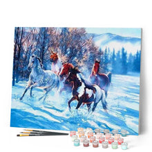 Cargar imagen en el visor de la galería, Pintar Por Números - Caballos En La Nieve 1 - Figuredart