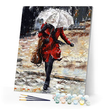 Cargar imagen en el visor de la galería, Pintar Por Números - Lluvia Y Paraguas - Figuredart - Romanticismo
