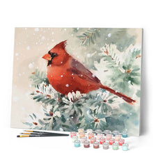 Cargar imagen en el visor de la galería, Pájaro rojo debajo de la nieve