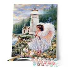 Cargar imagen en el visor de la galería, Pintar Por Números - Niña Y Torre - Figuredart - Animales Paisajes Religión Romanticismo