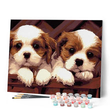 Cargar imagen en el visor de la galería, Pintar Por Números - Dos Cachorros - Figuredart - Animales