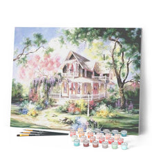 Cargar imagen en el visor de la galería, Pintar Por Números - Jardín Casa Coloreada - Figuredart - Paisajes
