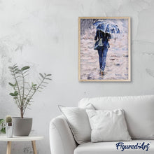 Cargar imagen en el visor de la galería, Pintar Por Números - Andando Al Trabajo Bajo La Lluvia - Figuredart - Romanticismo