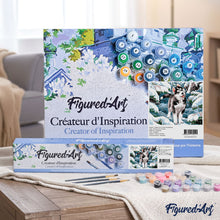 Cargar imagen en el visor de la galería, Pintar por números | Husky en la nieve | Novedades Animales Perros Invierno Intermedio | FiguredArt