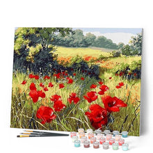 Cargar imagen en el visor de la galería, Pintar por números | Campo de amapolas | Novedades Paisajes Flores Intermedio | FiguredArt