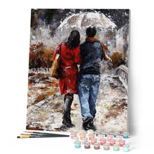 Cargar imagen en el visor de la galería, Pintar Por Números - Parejas Y Paraguas - Figuredart - Romanticismo
