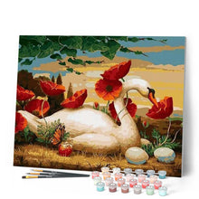 Cargar imagen en el visor de la galería, Pintar Por Números - Amapola Y El Cisne - Figuredart - Animales Flores