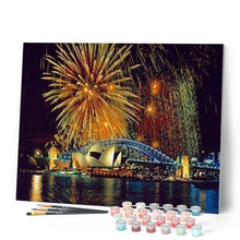 Cargar imagen en el visor de la galería, Pintar Por Números - Fuegos Artificiales De Sydney - Figuredart - Ciudades