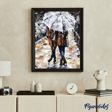 Cargar imagen en el visor de la galería, Pintar Por Números - Parejas Bajo El Paraguas - Figuredart - Romanticismo