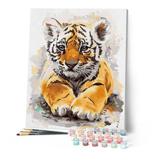Cargar imagen en el visor de la galería, Pintar por números | Un adorable bebé tigre | Novedades Animales Tigres Avanzado | FiguredArt