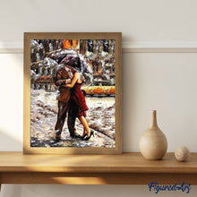 Cargar imagen en el visor de la galería, Pintar Por Números - Beso Bajo El Paraguas - Figuredart - Romanticismo