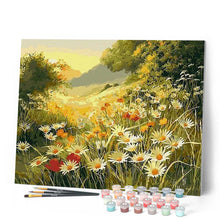 Cargar imagen en el visor de la galería, Pintar por números | Campo de margaritas bajo el sol | Novedades Paisajes Flores Avanzado | FiguredArt