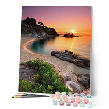 Cargar imagen en el visor de la galería, Pintar por números | Atardecer en la playa | Novedades Paisajes Avanzado | FiguredArt