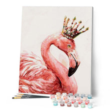 Cargar imagen en el visor de la galería, Pintar por números | Flamante rosa royal | Novedades Animales Pájaros Flamencos Intermedio | FiguredArt