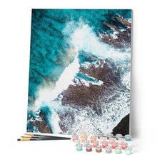 Cargar imagen en el visor de la galería, Pintar por números | La furia del mar | Novedades Paisajes Avanzado | FiguredArt