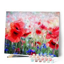 Cargar imagen en el visor de la galería, Pintar por números | Amapolas y flores de arandano | Novedades Flores Intermedio | FiguredArt