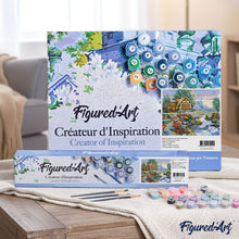Cargar imagen en el visor de la galería, Pintar por números | Casa con flores en la nieve | Novedades Paisajes Avanzado | FiguredArt