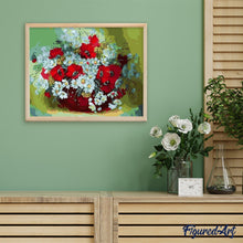 Cargar imagen en el visor de la galería, Pintar Por Números - Flores Rojas Y Blancas - Figuredart - Flores