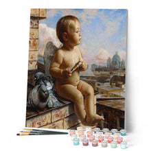 Cargar imagen en el visor de la galería, Pintar Por Números - Niño Del Ángel - Figuredart - Animales Pájaros Religión