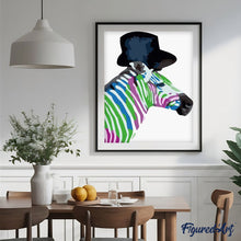 Cargar imagen en el visor de la galería, Pintar Por Números - Zebra Coloreada - Figuredart - Animales Pop Art Principiantes Zebras