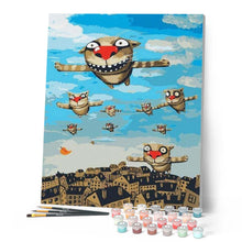 Cargar imagen en el visor de la galería, Pintar Por Números - Gato Volador - Figuredart - Gatos Infantil