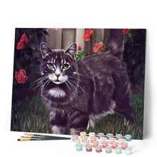 Cargar imagen en el visor de la galería, Pintar Por Números - Cártamo Gato Negro - Figuredart - Animales Gatos