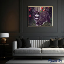 Cargar imagen en el visor de la galería, Pintar Por Números - Cártamo Gato Negro - Figuredart - Animales Gatos