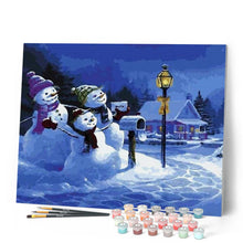 Cargar imagen en el visor de la galería, Pintar Por Números - Muñecos De Nieve - Figuredart - Navidad