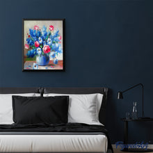 Cargar imagen en el visor de la galería, Pintar Por Números - Jarrón Azul Y Rojo - Figuredart - Flores