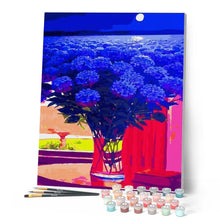 Cargar imagen en el visor de la galería, Pintar Por Números - Jarrón Azul - Figuredart - Flores Paisajes