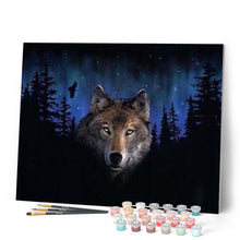 Cargar imagen en el visor de la galería, Pintar Por Números - Lobo De Noche - Figuredart - Animales Lobos