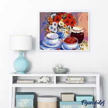 Cargar imagen en el visor de la galería, Pintar Por Números - Flores Y Fresas Silvestres Y Un Tazón - Figuredart - Flores