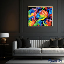 Cargar imagen en el visor de la galería, Pintar Por Números - Rosa Colorida - Figuredart - Flores Pop Art