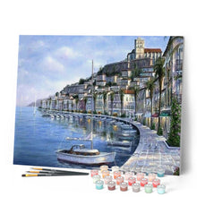 Cargar imagen en el visor de la galería, Pintar Por Números - Ciudad Costera Gris - Figuredart - Ciudades